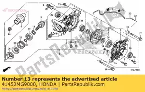 honda 41452MG9000 calço c, engrenagem do pinhão (1.44) - Lado inferior