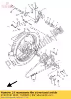 4YR253811000, Yamaha, Axle, wheel yamaha fzs 600 1998 1999 2000 2001 2002 2003, New