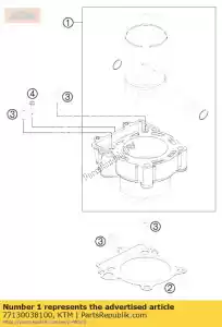 ktm 77130038100 cylinder + t?ok kpl. - Dół