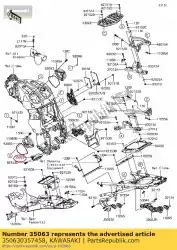 Aquí puede pedir quedarse, fr, lh, p. Silver zg1400a8f de Kawasaki , con el número de pieza 350630357458: