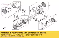 33400MFFD01, Honda, Winker assy., r. fr. honda xl 700 2008 2009 2010 2011, Novo