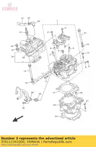 yamaha 5TA111341000 guia, válvula de escape - Lado inferior