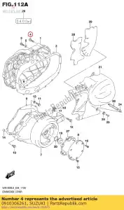 Suzuki 0910306261 parafuso, 6x60 - Lado inferior