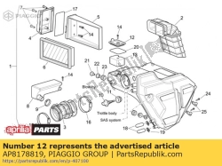 Aprilia AP8178819, Filterkap waait door, OEM: Aprilia AP8178819