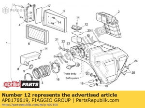 aprilia AP8178819 przedmuchanie pokrywy filtra - Dół
