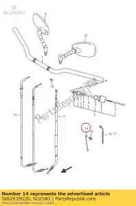 suzuki 5862639G20 guia, acelerador - Lado inferior