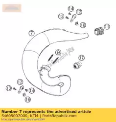 Aqui você pode pedir o tubo de escape ni. 250/300 2000 em KTM , com o número da peça 54605007000: