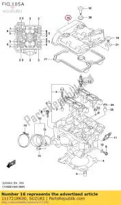 suzuki 1117218K00 tampa, cabeça do cilindro traseira - Lado inferior