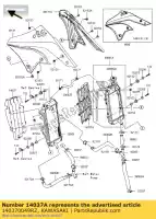 140370049RZ, Kawasaki, tela, direita, branco kx250t6f kawasaki kx 250 2006, Novo