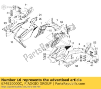 674820000C, Aprilia, Poggiapiedi rh, Nuovo