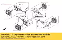 33602MG2601, Honda, soczewka, mrugni?cie honda cb cbr f (e) mtx nps nx vfr xl xlr xrv 50 125 200 250 500 600 650 750 1000 1984 1985 1987 1988 1989 1990 1991 1992 1993 1994 1995 1996 1997 1998 1999 2000 2005 2006 2007 2008 2009 2010 2011 2012, Nowy