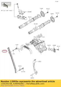 Kawasaki 120530158 chaîne de guidage, fr - La partie au fond