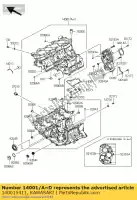 140015411, Kawasaki, set carter kawasaki zx6r ninja p zx 6r 600 , Nieuw