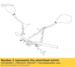 Aprilia CM180901, Prawe lusterko wsteczne, OEM: Aprilia CM180901