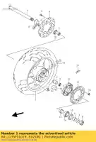 6411135F01019, Suzuki, wiel, rechts, 17m / cx suzuki gsx r 600 750 2001 2002 2003 2004 2005, Nieuw