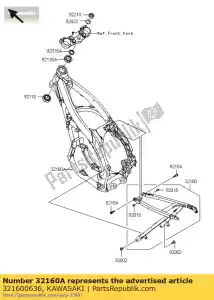 Kawasaki 321600636 frame-comp,fr - Bottom side