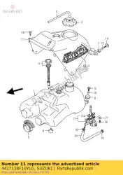 Here you can order the cover,fuel tank from Suzuki, with part number 4427138F10YLG: