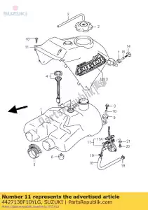 suzuki 4427138F10YLG deksel, brandstoftank - Onderkant