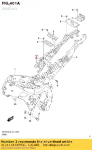 suzuki 4121114J00YUG riel, asiento, r - Lado inferior