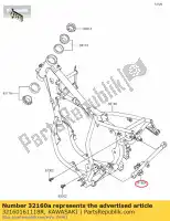 32160161118R, Kawasaki, frame-comp, sub, f.s. zwart kawasaki kx  a kx65 65 , Nieuw