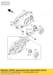 kawasaki 230071272 lens-comp,head lamp zx400-l1 - Bottom side