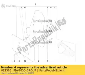 Piaggio Group 622385 puntales completos - Lado inferior