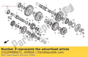 Honda 23220MBN671 countershaft comp. - Onderkant