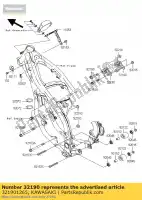 321901265, Kawasaki, staffa motore kx125-m1 kawasaki kx 125 2003 2004 2005 2006 2007 2008, Nuovo