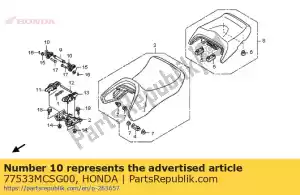 Honda 77533MCSG00 guia, regulador de assento - Lado inferior