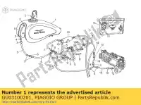 GU03100201, Piaggio Group, zbiornik paliwa. pomara?czowy ?ó?ty moto-guzzi california ev v 1100 1997, Nowy