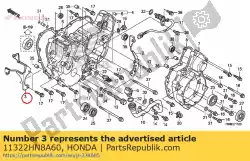 Here you can order the stay, l. Rr. Engine side cover from Honda, with part number 11322HN8A60: