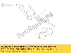 Aprilia AP8102890, Lusterko wsteczne lewe, OEM: Aprilia AP8102890