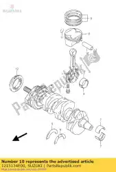 Ici, vous pouvez commander le axe, piston auprès de Suzuki , avec le numéro de pièce 1215134E00: