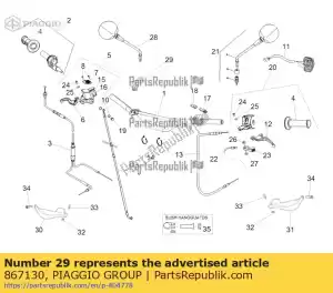 Piaggio Group 867130 cto.brida fij.espejo dr. - Bottom side