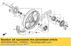 Ici, vous pouvez commander le rondelle, rr. Axe (12mm) auprès de Honda , avec le numéro de pièce 90504KW7900: