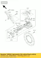 430341154, Kawasaki, houderrem, achter cal kawasaki vn classic fi n mean streak p drifter r j g f h vulcan e nomad l  a vn1500 1500 , Nieuw