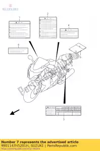 suzuki 9901147H5201H manual, propietario - Lado inferior