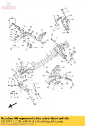 Ici, vous pouvez commander le repose-pieds arrière 1 auprès de Yamaha , avec le numéro de pièce 5JJ274311000: