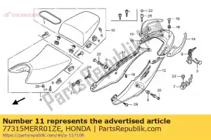 Honda 77315MERR01ZE conjunto de capuz, r. rr. (wl) * ty - Lado inferior