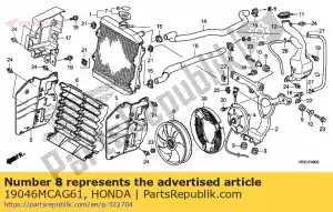 Honda 19046MCAG61 etiqueta, tapa del radiador (t.ra - Lado inferior