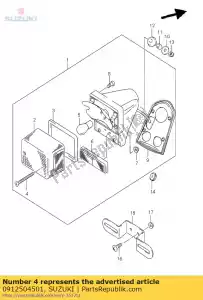 suzuki 0912504501 tornillo, m4x45 - Lado inferior