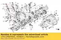 15411MEH000, Honda, coperchio, filtro olio honda nsa dn01 a nsa700a 700 , Nuovo