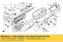 Aquí puede pedir cubierta, r. Cabeza de cilindro de Honda , con el número de pieza 12311MCA000: