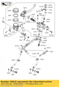 Kawasaki 430150138 cylinder-assy-master,fr - Bottom side