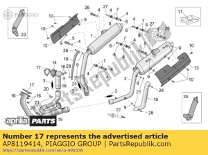 aprilia AP8119414 guarnizione del tubo di scarico - Lato superiore