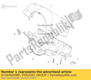 Piaggio Group 67364600BR bovenste stuurkap - Onderkant