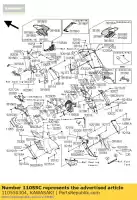 110550304, Kawasaki, staffa, protezione per la testa, rh zg1400a8 kawasaki gtr 1400 2008 2009, Nuovo