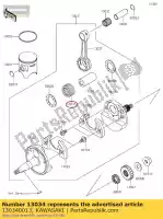 130340013, Kawasaki, Roulement-grande extrémité, sktz 222 kx85a kawasaki  kx 85 2006 2007 2008 2009 2010 2011 2012 2013 2014 2015 2016 2017 2018 2019 2020, Nouveau