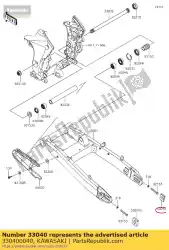 Here you can order the adjuster-chain,rh from Kawasaki, with part number 330400040: