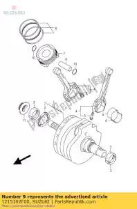 Suzuki 1215102F00 pin,piston - Bottom side